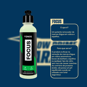 Vonixx Focus 240ml Limpa vidro removedor de chuva ácida